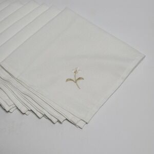 Vintage Polyester Blend White Embroidered napkin set of 8 Unused Napkins…